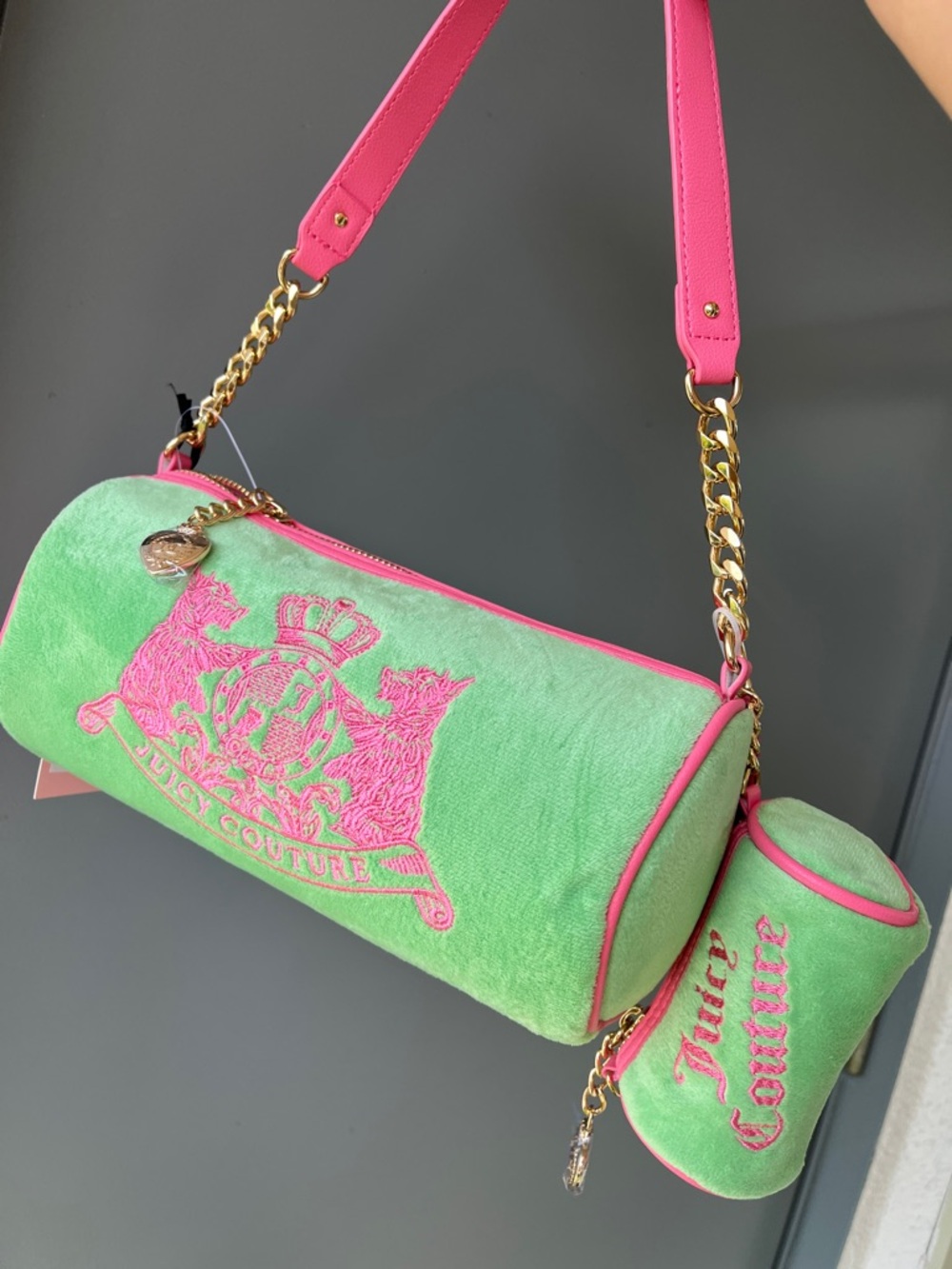 Juicy Couture green Barrel Bag